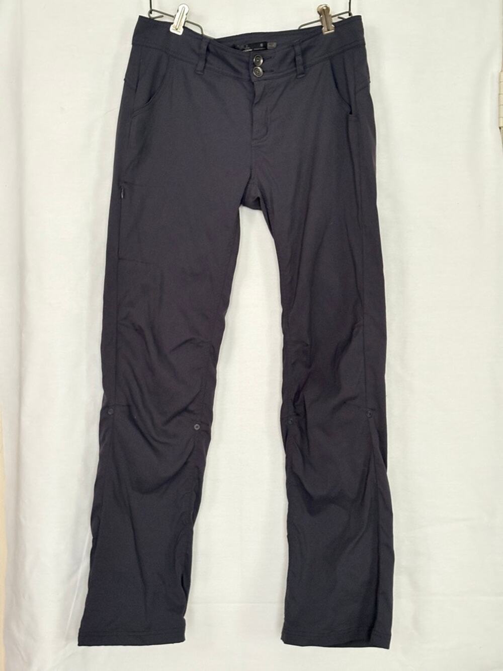 prAna Halle Straight Leg Charcoal Grey Stretch Utility Pants – Size 6 Reg EUC